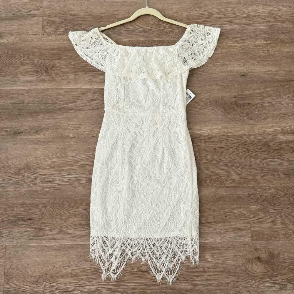 Charlotte Russe Lace Off Shoulder Bodycon Dress
